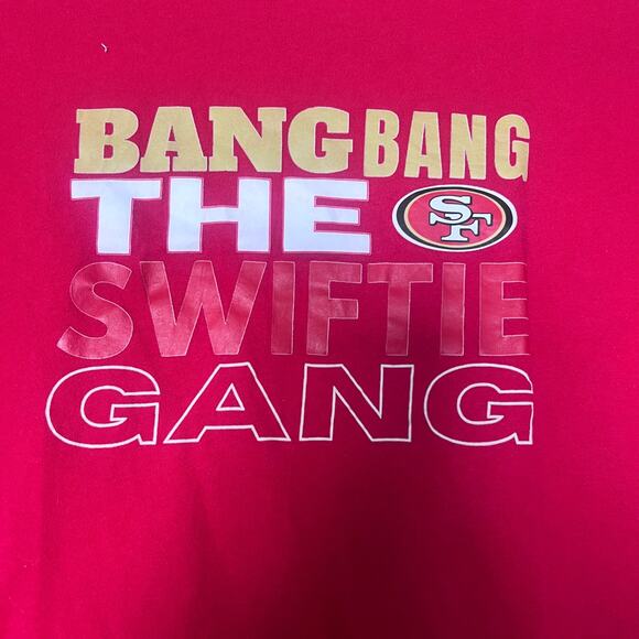 San Francisco 49ers Swiftie Gang T-Shirt Bang Bang Niners Graphic Tee Youth Lg - Picture 1 of 4